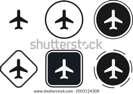 airplane icon set. Collection of high quality black outline logo for web site design and mobile dark mode apps. Vector illustration on a white background