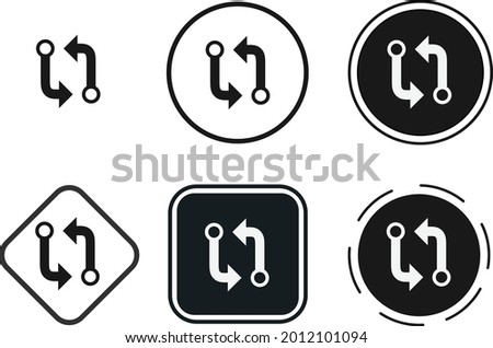 git compare icon set. Collection of high quality black outline logo for web site design and mobile dark mode apps. Vector illustration on white background