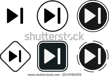 skip forward icon set. Collection of high quality black outline for web site design and mobile dark mode apps. Vector illustration on white background