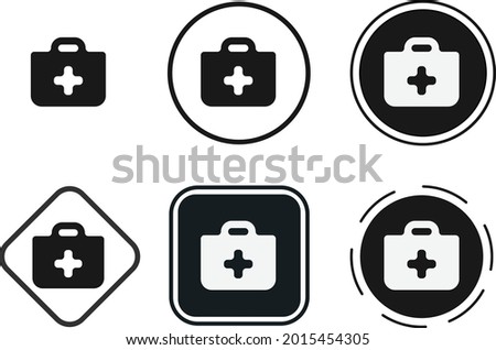 medkit icon set. Collection of high quality black outline logo for web site design and mobile dark mode apps. Vector illustration on white background
