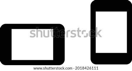 phone landscape and portrait icon set. Collection of high quality black outline for web site design and mobile dark mode apps. Vector illustration on white background