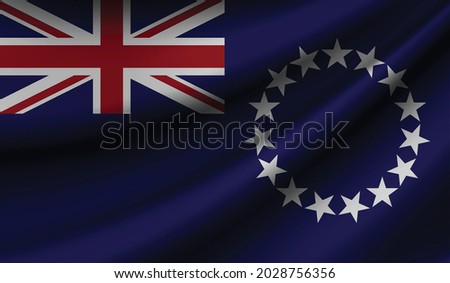 Cook Islands flag waving. Background for patriotic and national design. Vector illustration