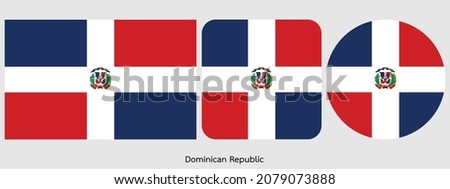 Dominican Republic flag icon set . icons collection