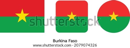 burkina faso flag icon set . icons collection