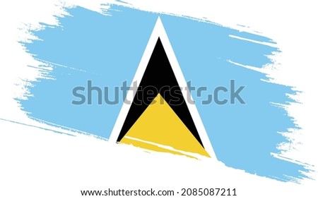 Saint Lucia flag with grunge texture