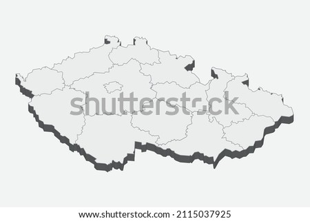 Czech Republic map isolated on a white background.