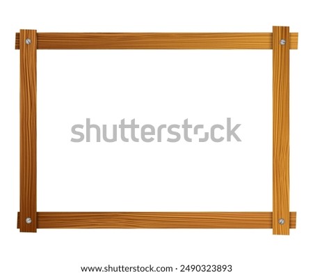 wooden frame isolated on white background. vector illustration., 