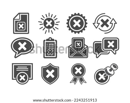 Not Approve Simple Set Of Black And White Vector Icons