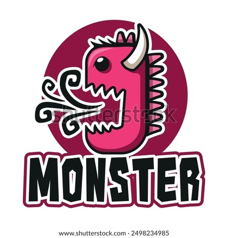 Cute red monster design for t-shirts, stickers, etc.