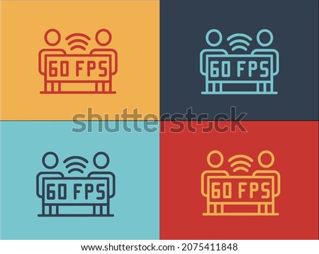 60 Fps Stream Logo Template, Simple Flat Icon Of play,symbol,4k