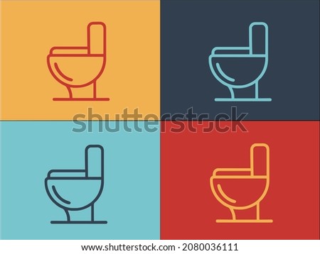 Apartment Toilet Logo Template, Simple Flat Icon Of house,home,toilet