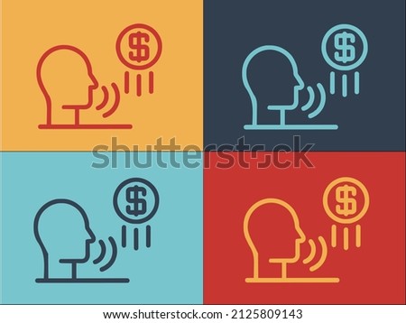 Bank Teller Logo Template, Simple Flat Icon of bank,teller,money