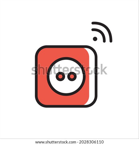 Smart Electric Socket Icon Vector Illustration