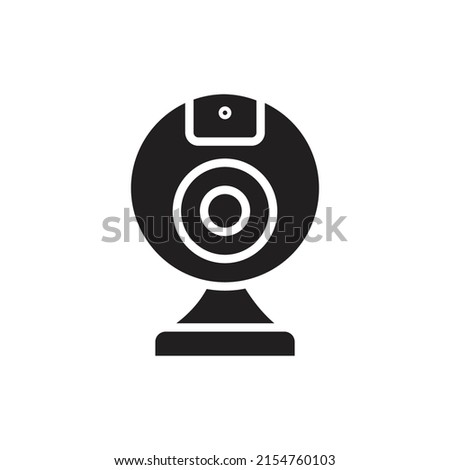 Blue Webcam Filled Icon Vector Illustration