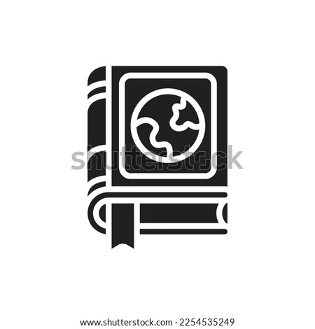 Earth Book Filled Icon Vector Illustration