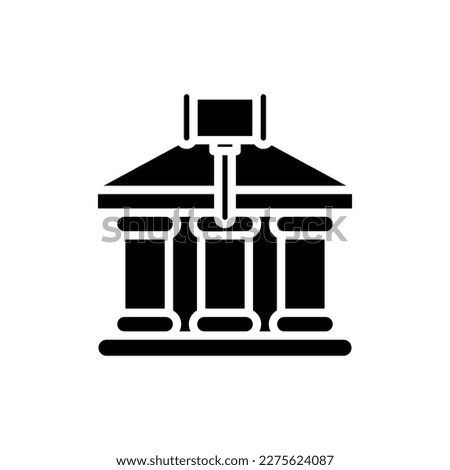 Auction Building Filled Icon Vector Illustration