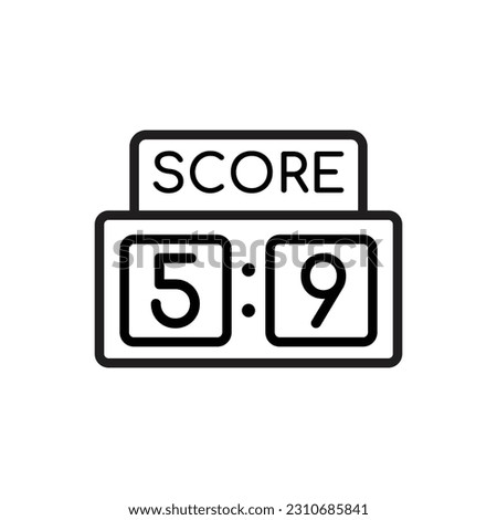 Basketball Score Board Outline Icon Vector Illustration