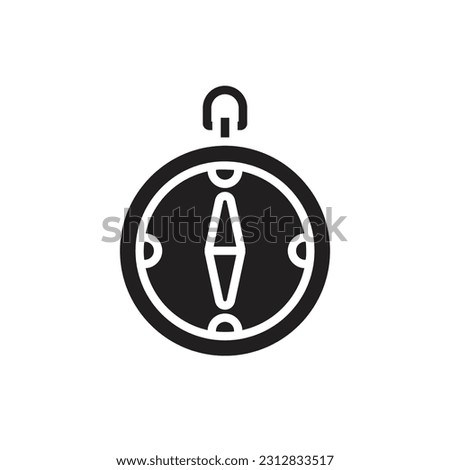 Green Compass Filled Icon Vector Illustration