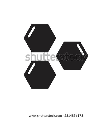 three Hexagon Filled Icon Vector Illustration