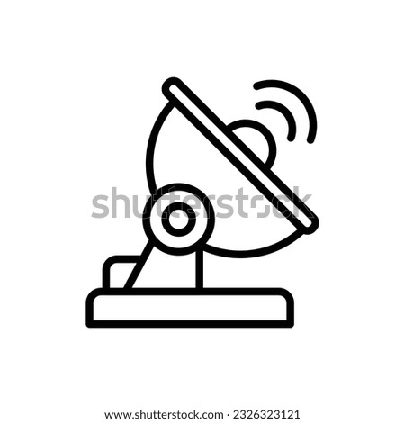 Satellite Dish Outline Icon Vector Illustration