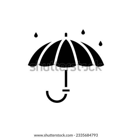 Brown Umbrella Filled Icon Vector Illustration