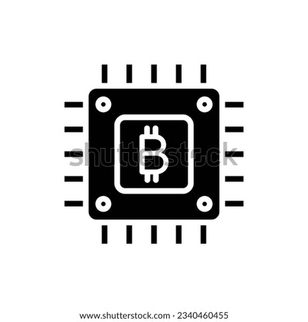 Crypto Cpu Filled Icon Vector Illustration