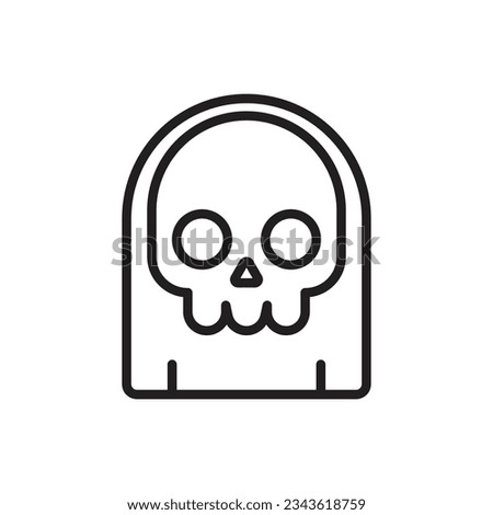 Halloween Ghost Outline Icon Vector Illustration
