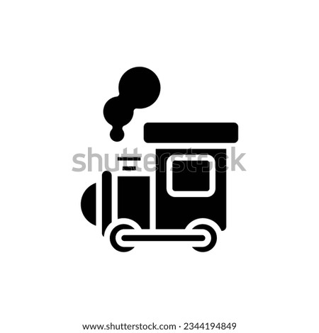 Toy Train Filled Icon Vector Illustration
