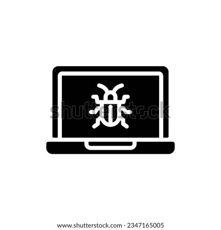 Laptop Bug Filled Icon Vector Illustration