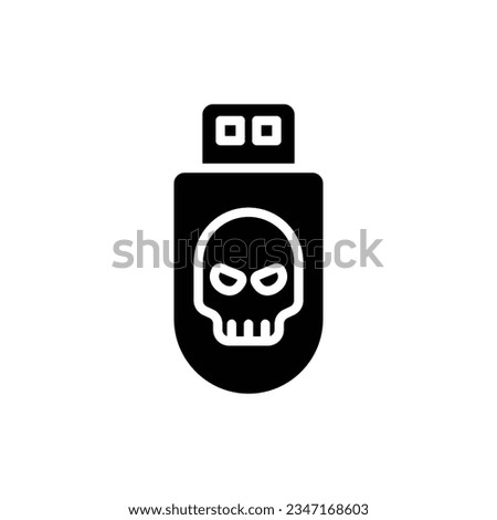 Infected Flash Drive Filled Icon Vector Illustration