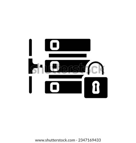Locked Server Filled Icon Vector Illustration