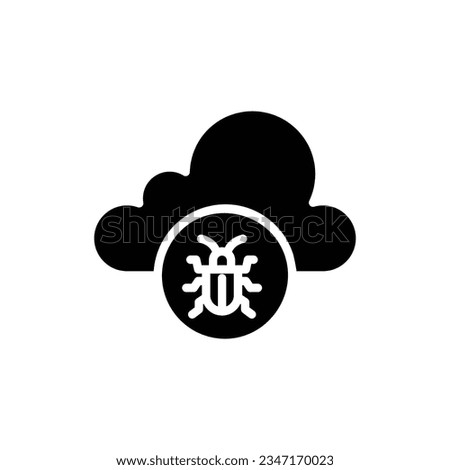 Cloud Bug Filled Icon Vector Illustration