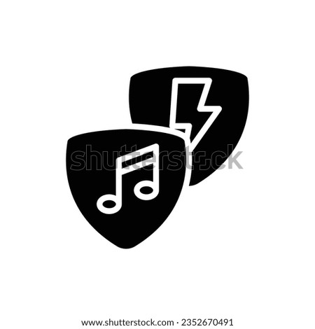 Brown Guitar Pick Filled Icon Vector Illustration