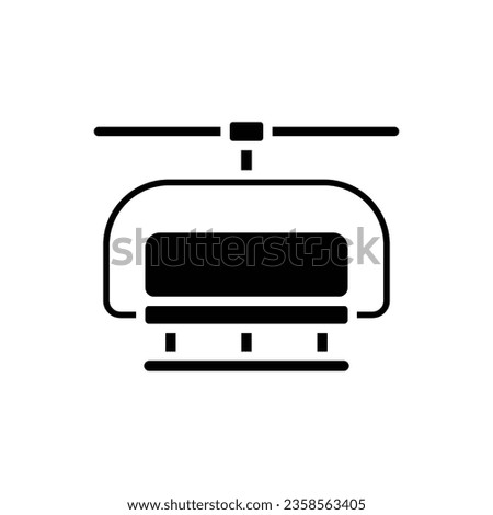 Ski Lift Filled Icon Vector Illustration