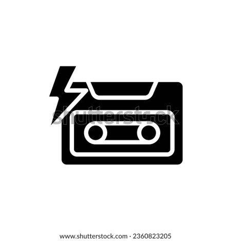 Rock Cassette Filled Icon Vector Illustration