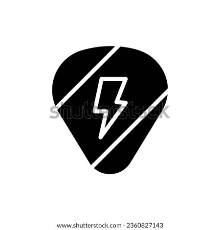 Rock Guitar Pick Filled Icon Vector Illustration