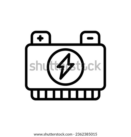 Electric Battery Outline Icon Vector Illustration 
