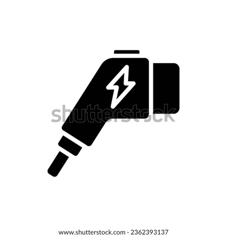 Charging Plug Filled Icon Vector Illustration 