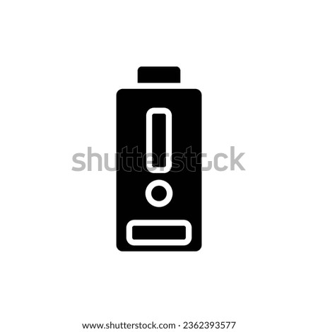 Low Charge Filled Icon Vector Illustration 