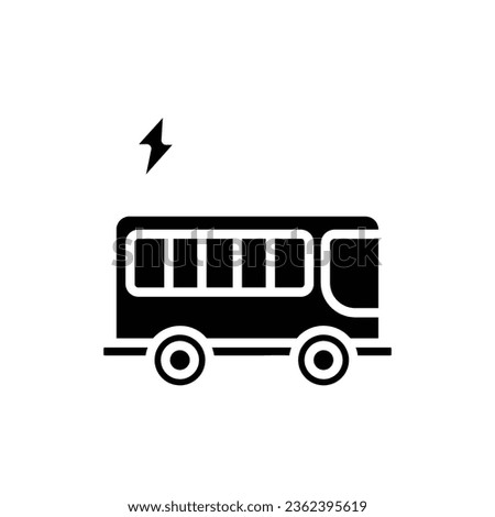 Electric Bus Filled Icon Vector Illustration 