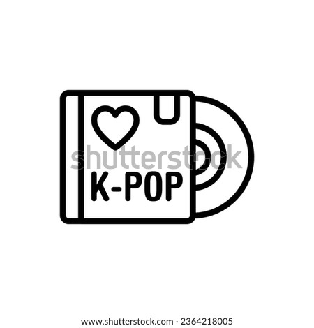 K-Pop Disc Outline Icon Vector Illustration