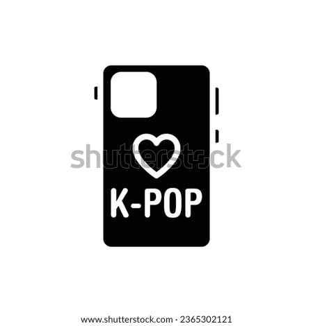 K-Pop Phone Case Filled Icon Vector Illlustration