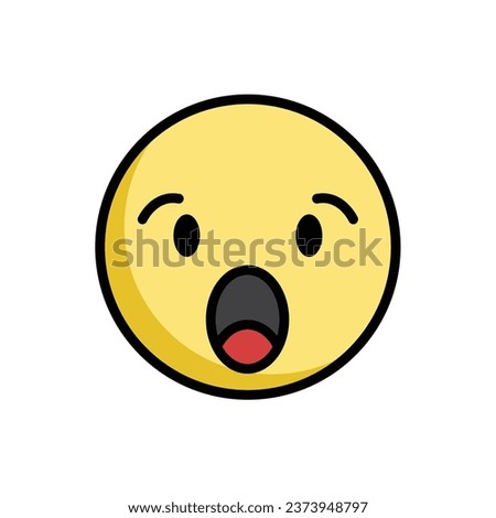 Anguished Face Emoticon Vector Illustration