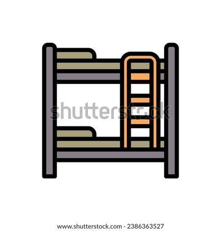 Refugee Bunk Bed Icon Vector Illustration