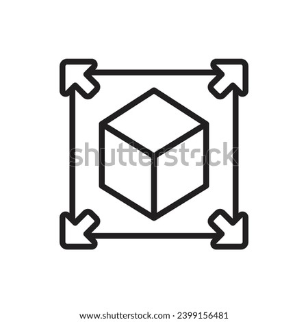 3D Scales Outline Icon Vector Illustration