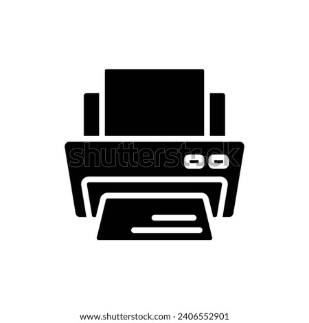 Workplace Printer Filled Icon Vector Illustration