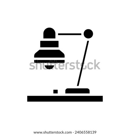 Workplace Desk Lamp Filled Icon Vector Illustration