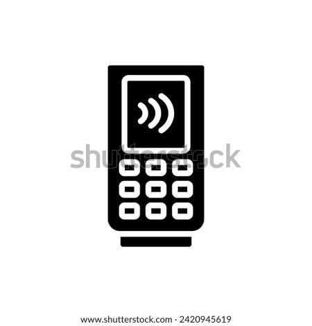 Credit Payment Terminal Filled Icon Vector Illustration