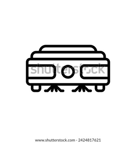 Cleaning Robot Vacuum Outline Icon Vector Illustration