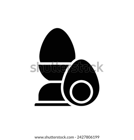 Vegan Boiled Egg Filled Icon Vector Illustration